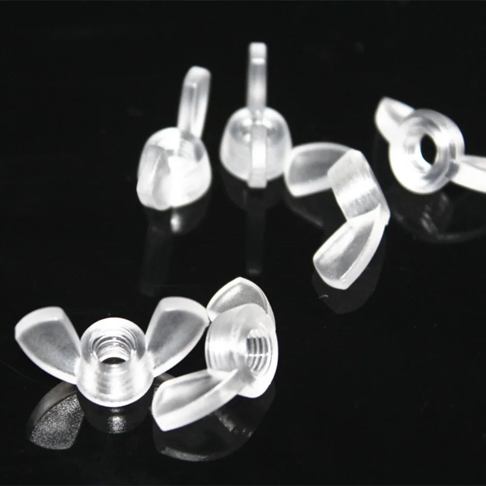200pcs M4 M5 M6 M8 Wing nuts Nylon pc clear plastic handle airplane model aircraft,LED Lighting isolation DIN315 nut - Image 2