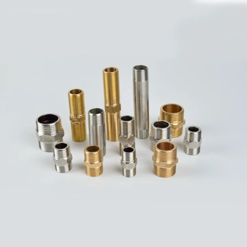 1/2 3/4 1 inch straight pipe joint outer thread equal coupler steel copper stainless steel tube water supply connector