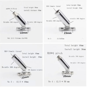lighting rotatable connector with connector wall plate hollow M10*1 screw addapter female thread table light wall hollow screw