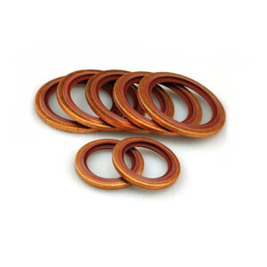 G1/8-G2" Inch BS/A Rubber gasket part half coated metal 304 316 steel boned washer oring NBR Nitrile FKM seal Oil pipe composite