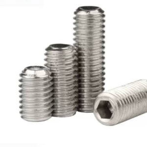 M3 X 3 4 5 6 8 10 12 15 20 MM set screw stainless steel inner hex no head bolt concave end hollow ended DIN 916 silver