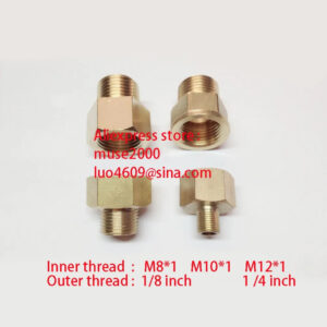 Female  M8  M10 m12 x1 nut converter brass to Male 1/8 1/4 inch coupling brass coupler copper pipe joint connector meter tapping