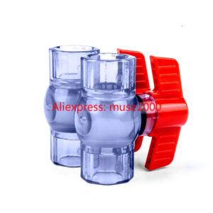 Clear PVC ball  valve 20 25 32 40 50 63 mm dia Water valve Switch valve plastic adhesive water pipe insert ball valve jointer