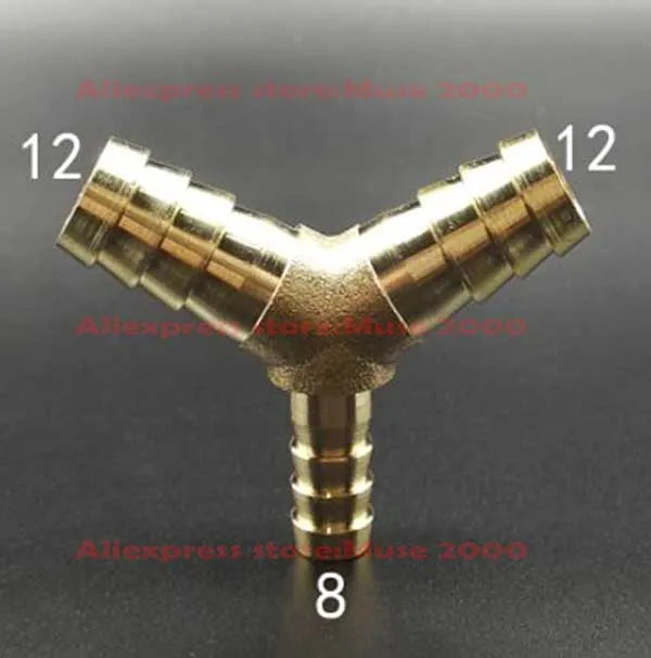 4 5 6 8 10 12 14 16mm Quick fitting Brass Y Tee connector tube joint Splicer 3 tube Pipe Fitting Hose Copper coupler connecting - Image 7