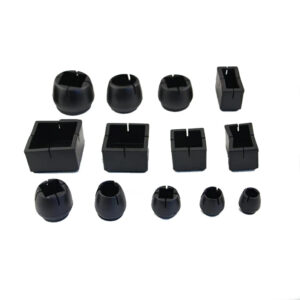 chair feet pads black plastic PVC foot floor scratch protector furniture steel tube cover cap table desk chair wood floor