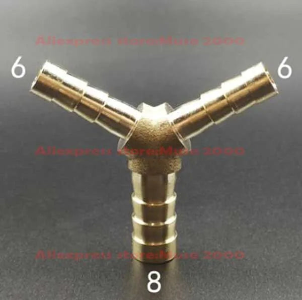 4 5 6 8 10 12 14 16mm Quick fitting Brass Y Tee connector tube joint Splicer 3 tube Pipe Fitting Hose Copper coupler connecting - Image 5