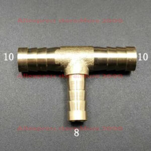 4 5 6 8 10 12 14 16mm Quick fitting Brass Tee connector tube joint Splicer 3 tube Pipe Fitting Hose Barb Copper Barbed silica