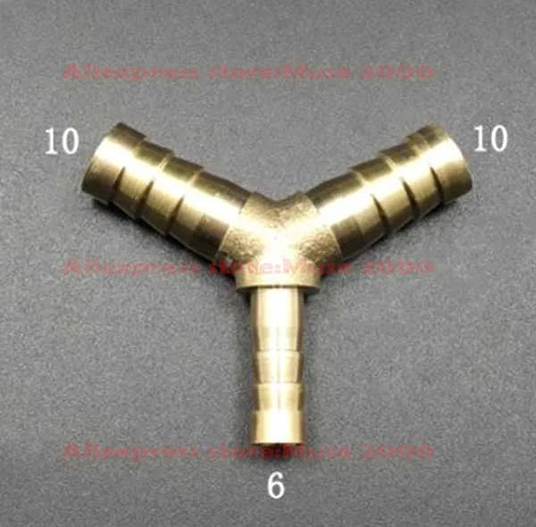 4 5 6 8 10 12 14 16mm Quick fitting Brass Y Tee connector tube joint Splicer 3 tube Pipe Fitting Hose Copper coupler connecting - Image 2