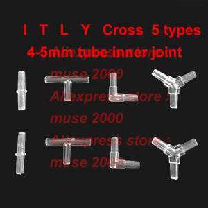 4mm plastic tube joint connector Aquarium Tank Oxygen tube Pump elbow tee pipe fitting connection garden gas pipe fish  tank