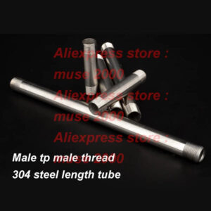 BSPT 1/2 inch male thread lengthen tube 304 stainless steel tube joint connector total length 5 8 10 20 30 40 50cm