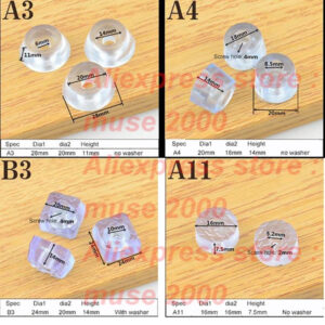 16 20 24 28mm clear Plastic cabinet feet pad buffer damper rubber Transparent Clear audio foot wood Moisture wear noise proof