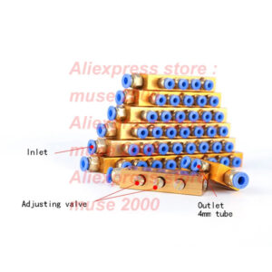 Oil distributor CNC machine tool Lubricating oil tube nylon PU plastic tube joint Inlet 6mm outlet 4mm adjustable valve switch