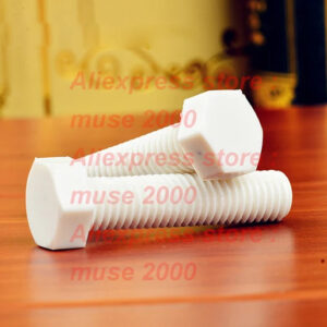 PP plastic M6x10 12 16 20 25 30 35 40 50 60 70 80 mm length thread bolt  screw acid and alkali resistance white insulation