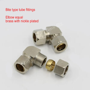 Byte type tube Joint pipe fitting 4 6 8 10 12 14 16 Equal Elbow tube brass nickle plating clip joint connector fastener coupler