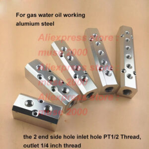 Gas distributor multi tube connector joint CNC machine tool alumium steel couplet gas inlet outlet distribute 1/2 1/4 PT