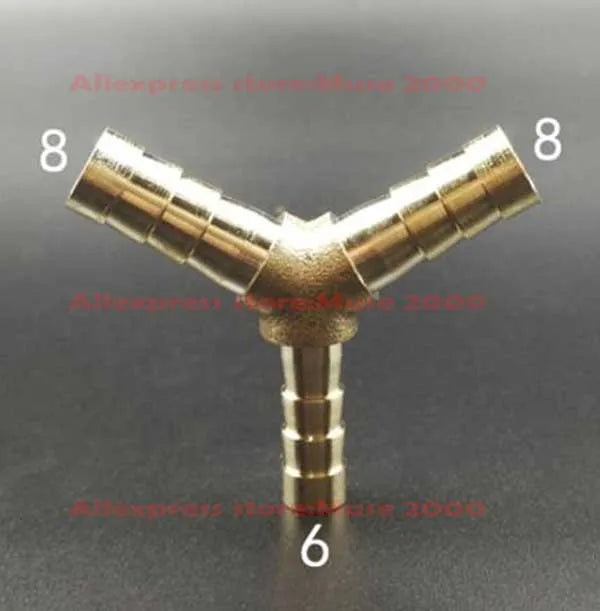 4 5 6 8 10 12 14 16mm Quick fitting Brass Y Tee connector tube joint Splicer 3 tube Pipe Fitting Hose Copper coupler connecting - Image 3