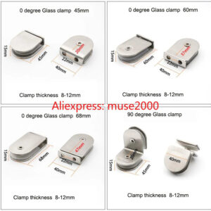 201/304 steel Glass hinge  board clip arcylic door Bathroom glass partition guardrail glass clip hinge show exhibition