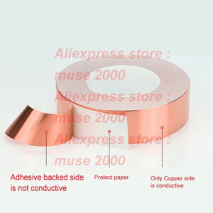 1 side conductive Brass adhesive tape 0.06mm copper sheet glue backed film board Shielding signal phone PCB conductivity