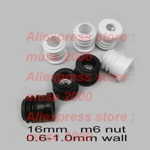 16 mm round screw on feet plug M6 nut pre embedded blank tube insert end Furniture Levelling Glide caster screw Feet Screw On