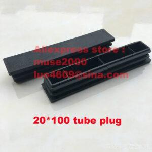 20*100 mm tube insert plastic tube plug pipe end pad cover cap ending rectangle oblong furniture pole column outdoor indoor