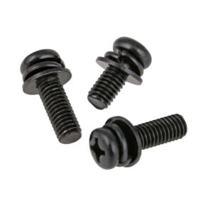 black pan head screw with washer set steel znic  plated  M3 M4 M5 M6cross drive bolt fastened carbon steel PC electronic