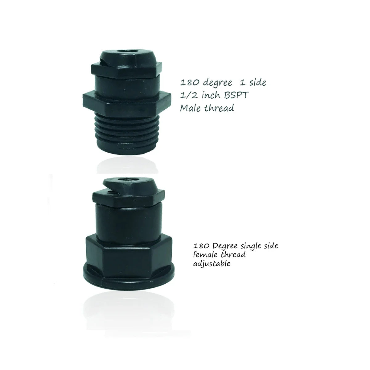 1/2 Inch Flat spray nozzle plastic BSPT agriculture garden Irrigation nozzle 1 Side 180 degree Half round covering fan flat fog