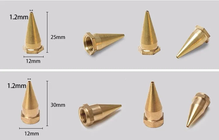 grease syringe gun squirt nozzle 1/8 thread female copper brass nozzle - Image 2