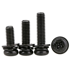 M2 M2.5 cross drive black pan head screw with washer set steel znic plated bolt fastened carbon steel PC electronic