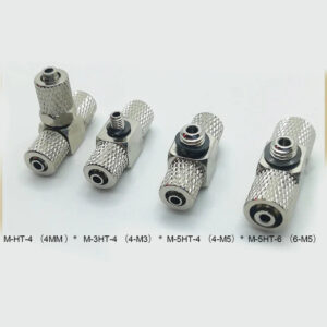 4mm 6mm M-HT-4 M-HT-6 TEE copper pneumatic quick tube micro straight connector tube quick fitting miciro tube