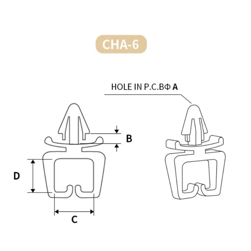 CHA6 Nylon square wire clamp cable tie PCB host wire tiding computer electronic Board hole inserting fix clip no adhesive backed - Image 3
