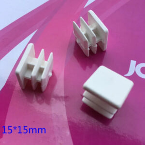 15x15mm square white tube cap cover end, plastic pipe tube insert ending blank protector cover dust proof steel feet pad