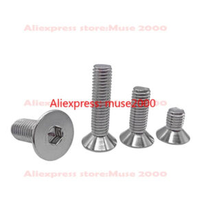 M8 screw bolt 316 stainless steel countersunk head flat head  hexagon hex drive DIN7991 metric coarse pitch