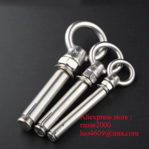 With Ring Nut M6 M8 M10 M12 expansion bolt ring nut 304 Ceiling wall light fan hooker hanging screw wall anchor steel eyebolt sport room