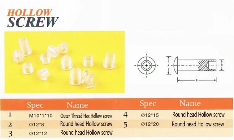 5000PCS M10*1*6 hollow screw#Transparent clear LED Light screw,M10X1X6 pc acrylic plastic LED PCB wire grommet cable outlet - Image 3