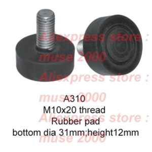 M10x20mm Bottom dia 31x12mm rubber screw on feet flat pad rubber damper buffer machine anti-slip rubberfloor shock noise proof