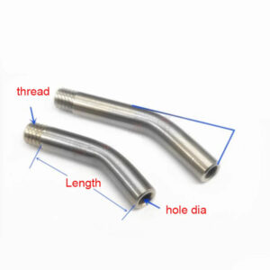 CNC washing bend line  304  nozzle M6x1 pitch  thread tube spray nozzle Length 5-300mm