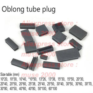 10 13 15 20 25*15 20 25 26 30 35 38 40 50 60 75 80mm Oblong Rectangle Plastic feet tube plug,blanking Tube insert end cover cap