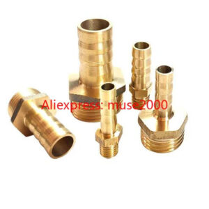 6 10 12 16mm Quick fitting Brass Splicer Pipe Fitting M12 M16 M18 M20 Male thread straight Hose Barb Copper Barbed Joint