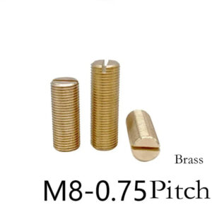 brass Fine Pitch Brass Set Screws M8x0.75 Various Lengths 8-50mm bolt copper Slotted Grub Screws for Communication Adjustment