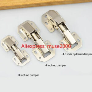 3 4 4.5 Inch No-Drilling Hole Furniture Hinge, Cabinet Bridge Hinge, Wood Board Connector, Easy Screw Installation