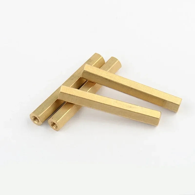 M5 M6 brass spacer copper female to female thread connector Length 10-150mm Copper Nut Hex Standoff Spacer threaded pass Column