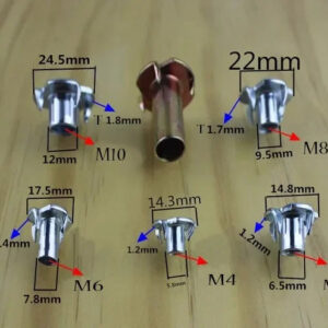 M4 Furniture pre-embedded nut Four Pronged Tee Nuts Cold forging thicken Captive Blind Inserts For Wood Furniture