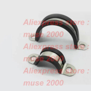 6-60mm 304 steel clip saddle clamp with EPDM rubber damper U shape clamp tube wire clip Hydraulic pipe horse Car air conditioner