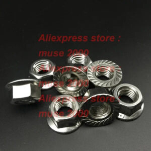 316 stainless steel M5 M6 M8 M10 M12 flange anti slip nut locking nut axle nut CW Thread hex nut fastener bolt screw