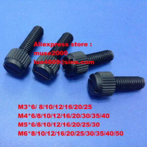 M6 M8*8 10 12 16 20 25 30 35 40 50mm Black plastic Nylon thumb screw knurled bolt slotted drive nut fastener hand adjusting