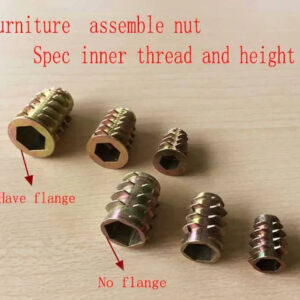 M4 m5 m6 m8 m10 Furniture pre embedded nuts,NO flange Home improving Insert nut,anti slip thread steel chair bed connector