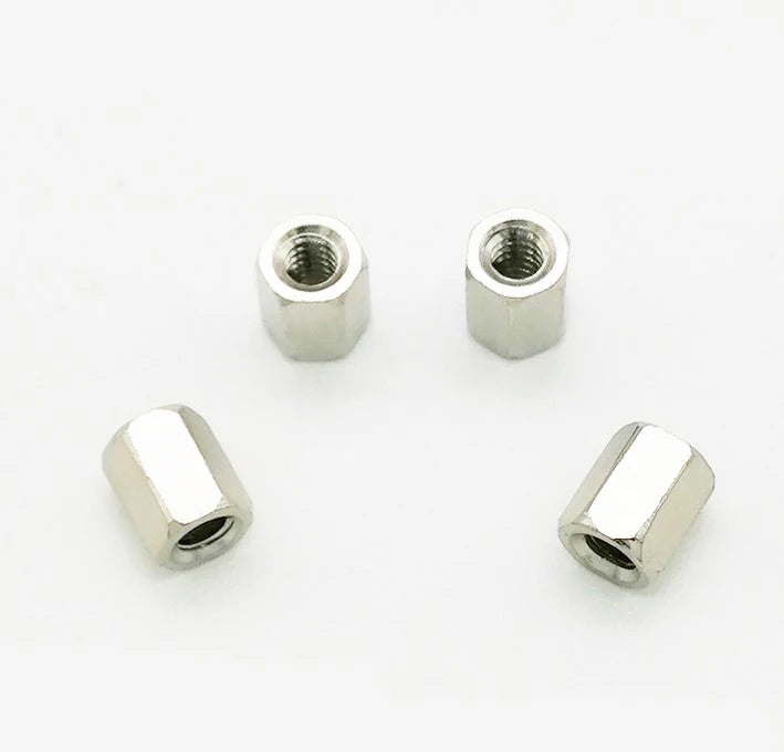 #4-40 UNC brass nut hex spacer brass spacer inner thread thicknen nut nickle plated thickness 5 6mm female spacing gap adjusting