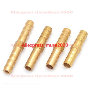 6  8 10 12 14 16mm Quick fitting Brass Splicer Pipe Fitting straight Hose Barb  Copper Barbed soft tube Connector Joint Coupler