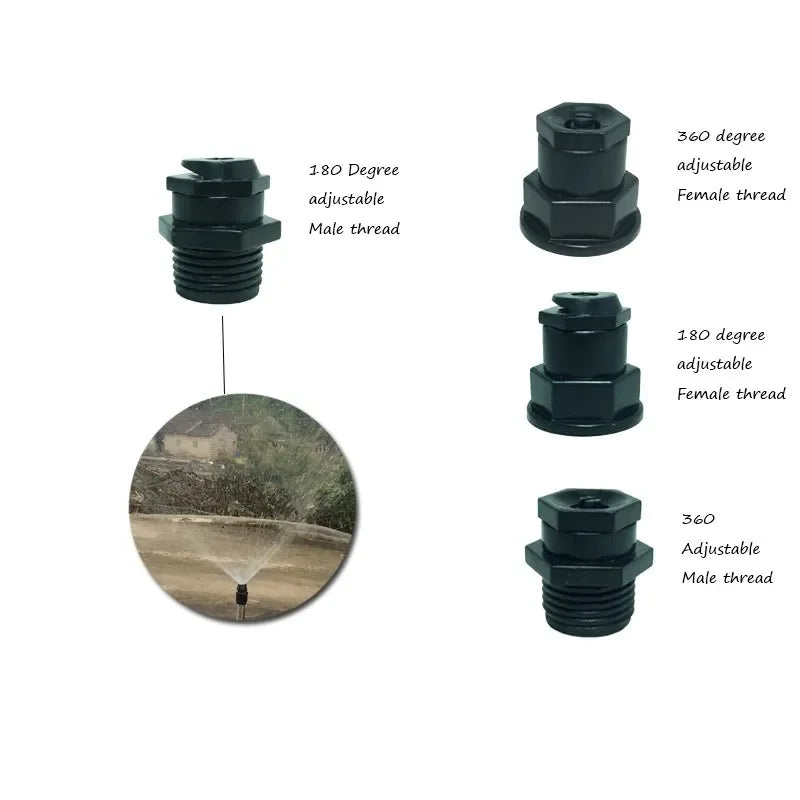 1/2 Inch Flat spray nozzle plastic BSPT agriculture garden Irrigation nozzle 1 Side 180 degree Half round covering fan flat fog - Image 3