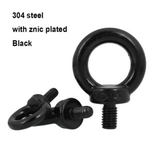 Black 304 steel ring screw M4 M5 M6 M8 M10 M12 M20 M24 molding made hanger screws bolts hook screws